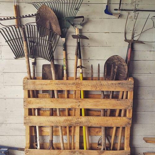 Various, excess tools may be readily found in storage